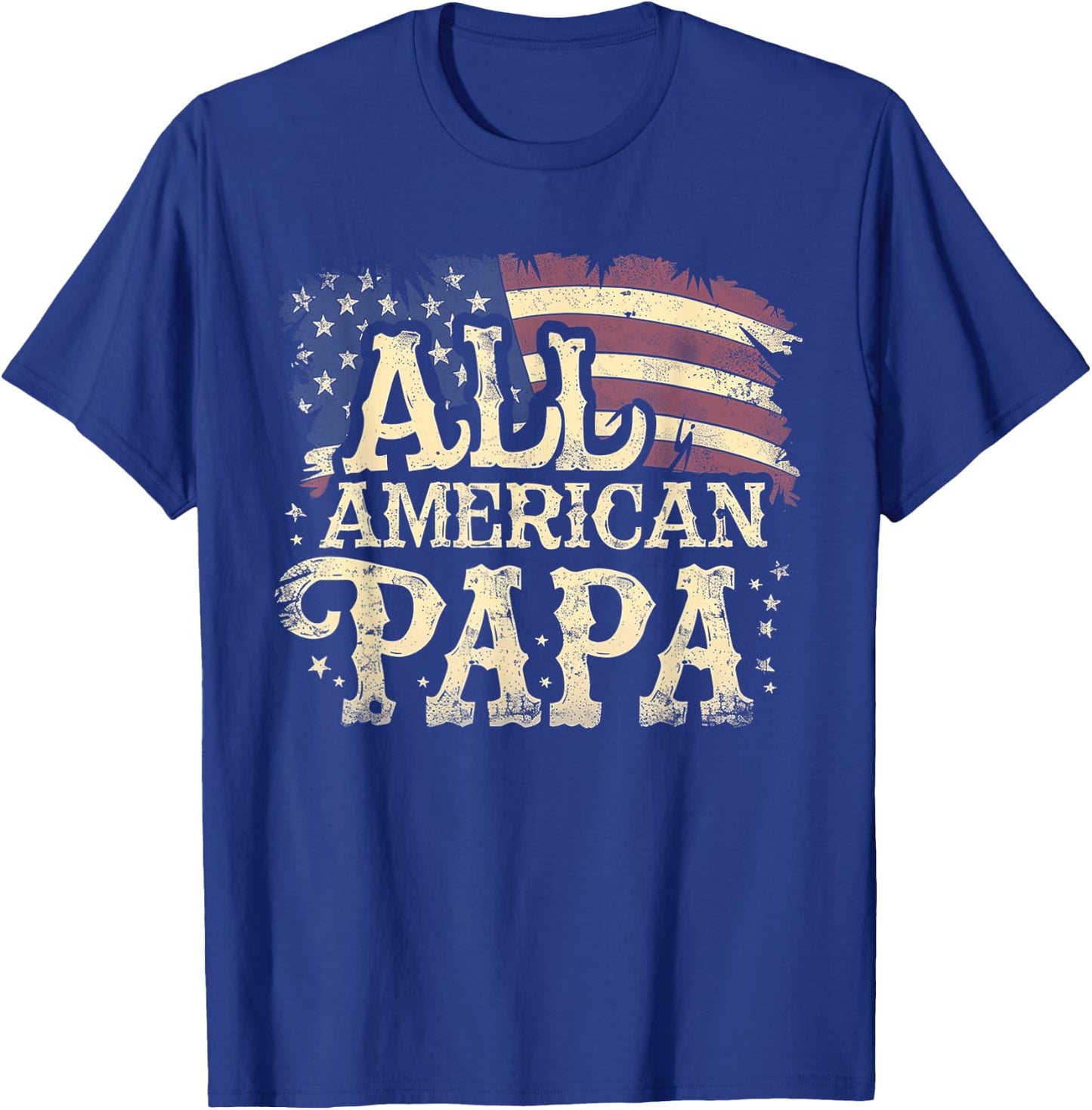 Papa - All American USA Flag 4th of July Fathers Day Grandpa T-Shirt - T-Shirt | Royal