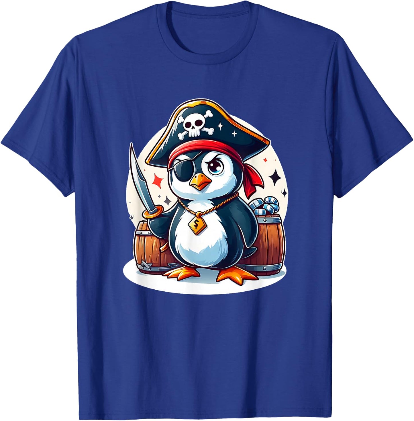 Pirate Penguin T-Shirt - T-Shirt | Royal