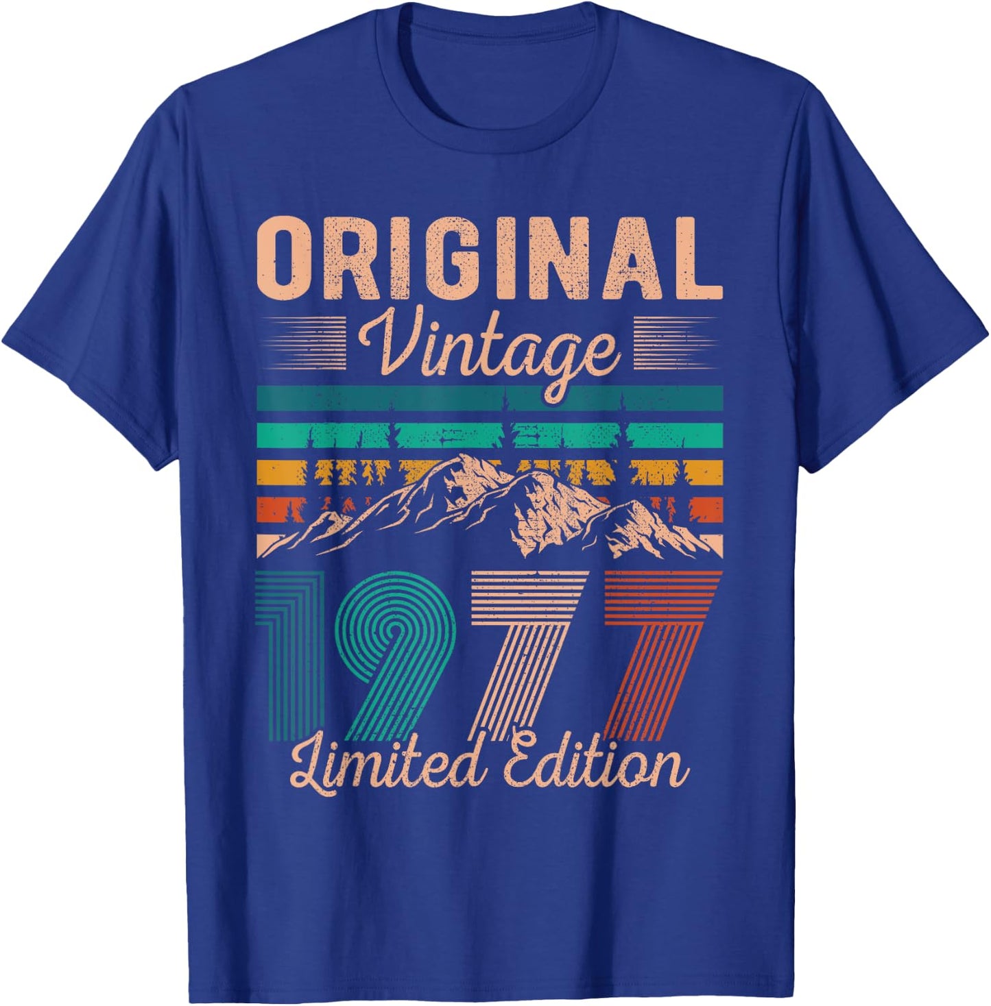Legendary Since 1977 Birthday Hiking Mountains Vintage 1977 T-Shirt - T-Shirt | Royal