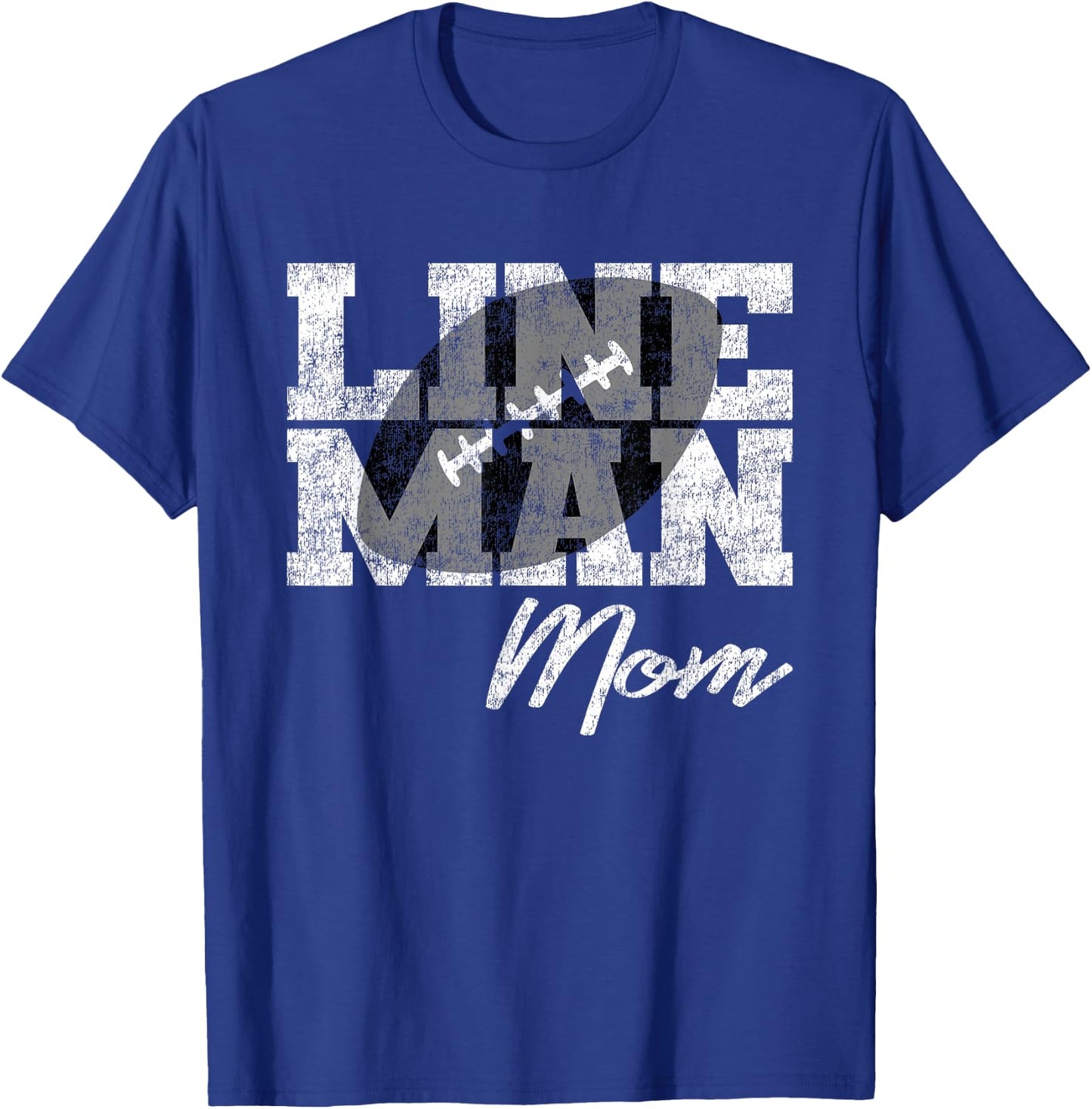 Lineman Mom - Football Player Matching Family T-Shirt - T-Shirt | Royal