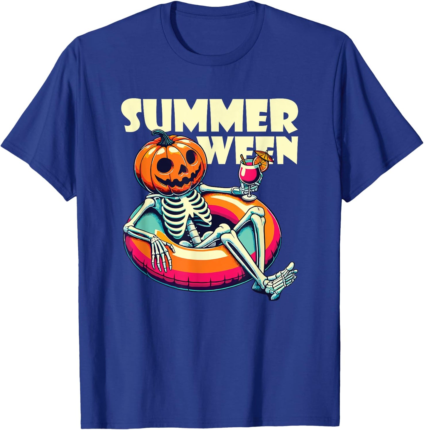 Happy Summerween Summer Halloween Ghost T-Shirt - T-Shirt | Royal