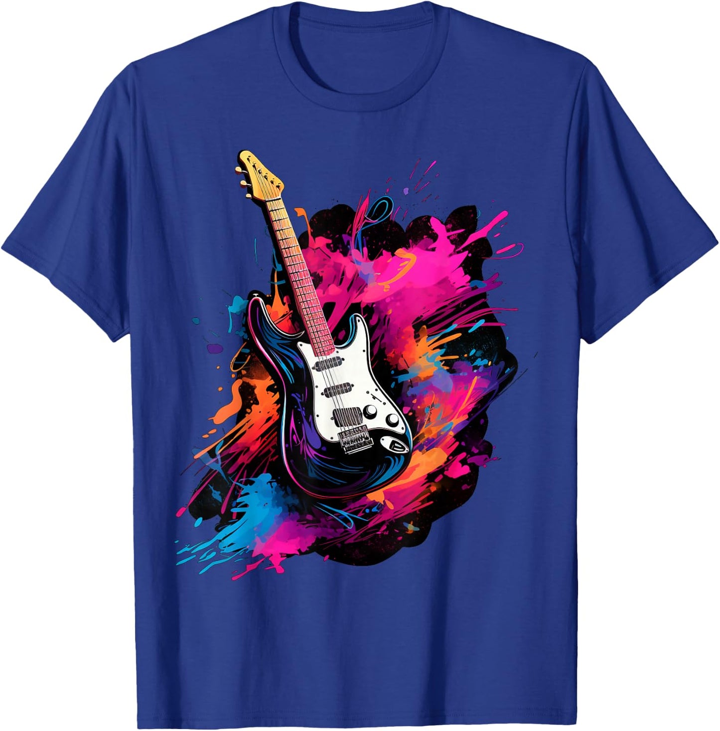 Men, Women and Kids Electric Guitar T-Shirt - T-Shirt | Royal