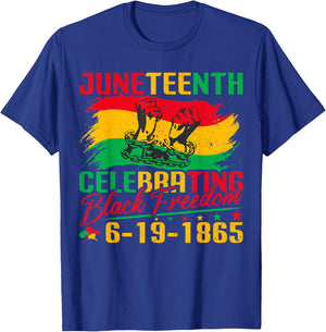 Juneteenth Celebrating Black Freedom 1865 African Women Men T-Shirt - T-Shirt | Royal
