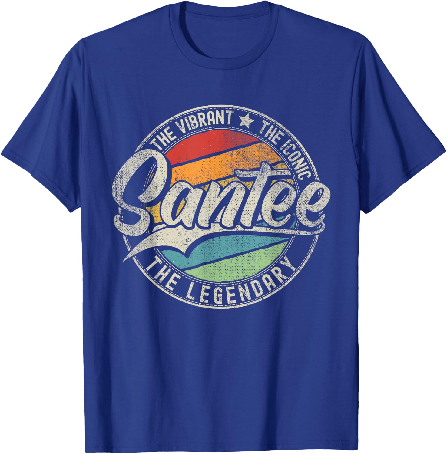 Santee CA | California | Vintage Distressed T-Shirt - T-Shirt | Royal