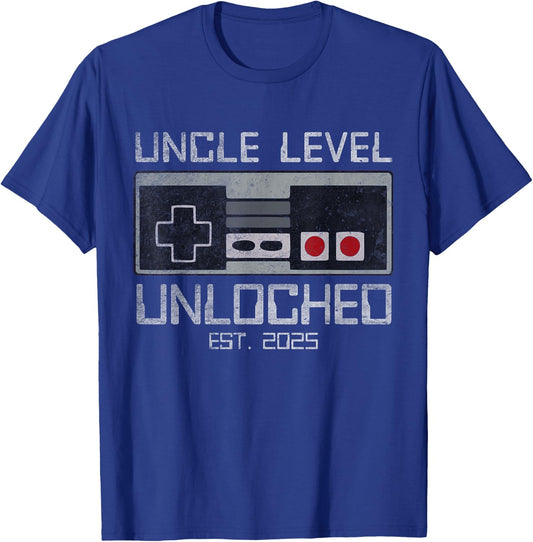Uncle Level Unlocked 2025 Leveling Up Leveled Up To Uncle T-Shirt - T-Shirt | Royal