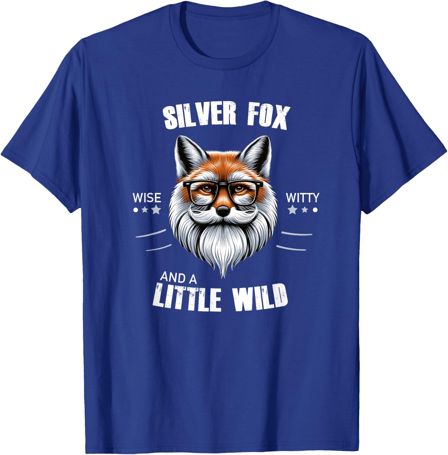 The Silver Fox Wise and Witty Grandads Fathers Authentic T-Shirt - T-Shirt | Royal