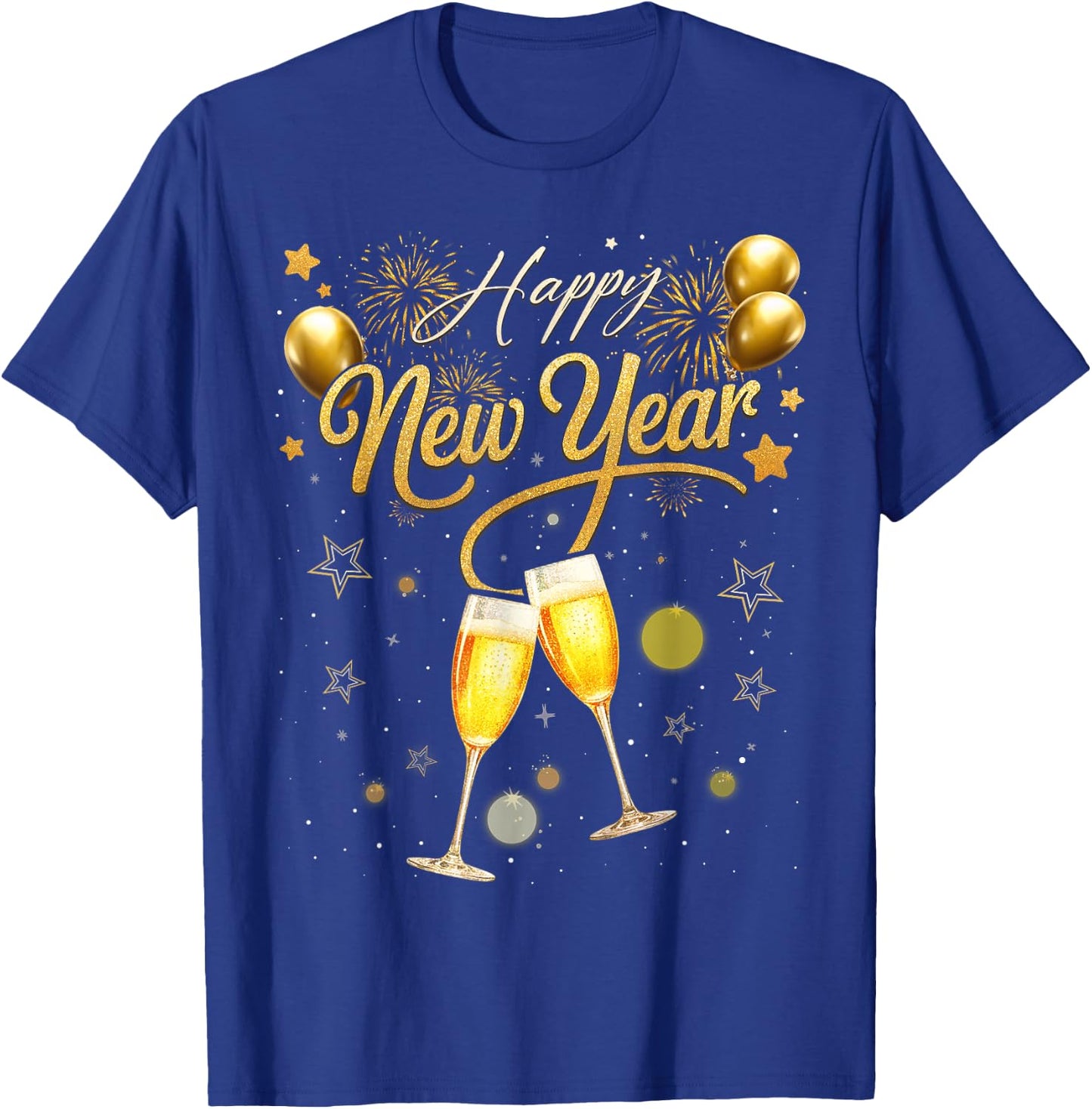 New Years Eve Party Supplies 2026 Happy New Year Fireworks T-Shirt - T-Shirt | Royal