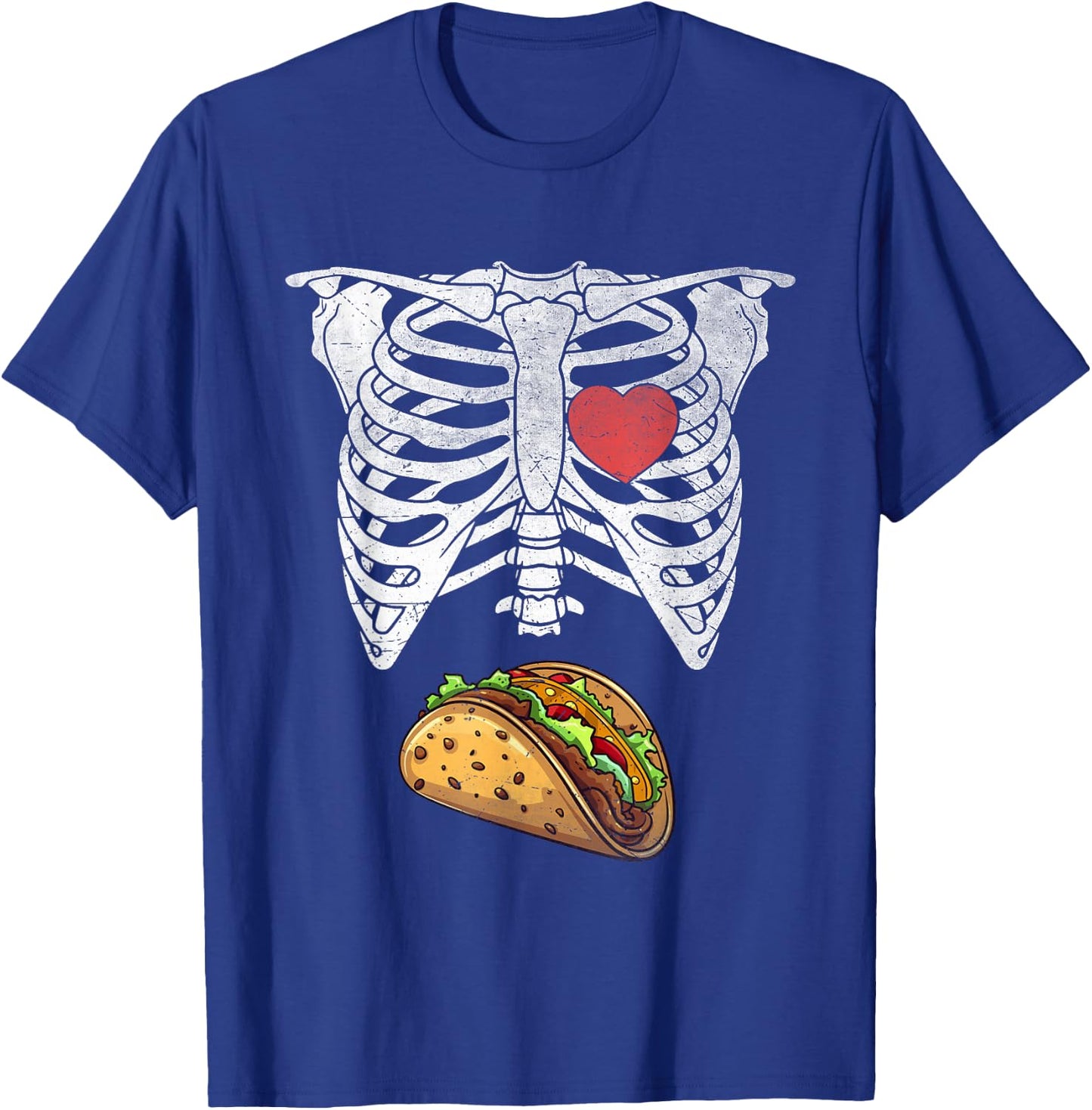 Halloween Dad Skeleton Tacos Funny Pregnancy Couple T-Shirt - T-Shirt | Royal