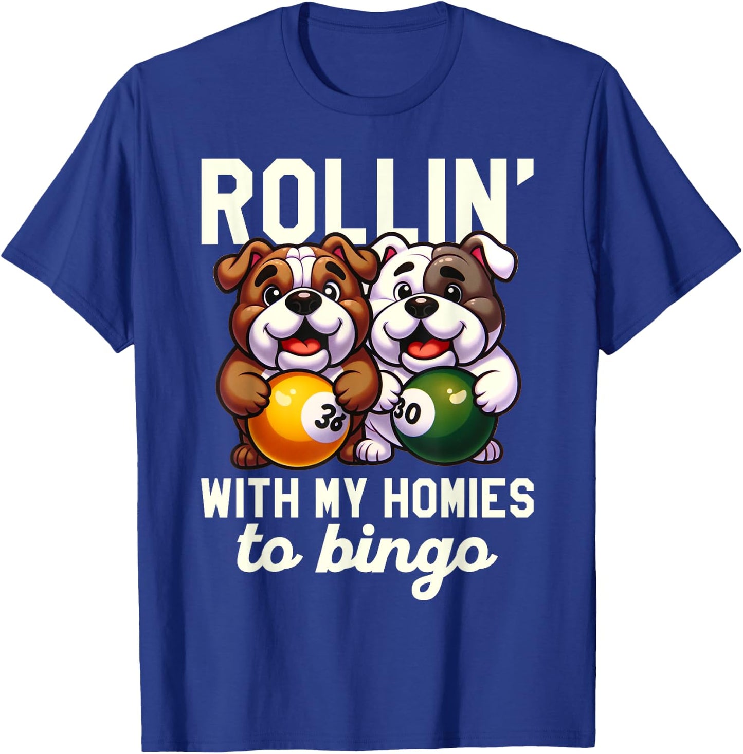 Funny Bingo Game Rollin' To Bingo Design T-Shirt - T-Shirt | Royal