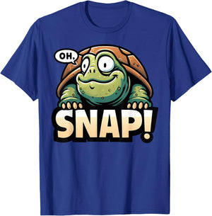 Funny Snapping Turtle Oh Snap Cute Animal Pun Humor T-Shirt - T-Shirt | Royal