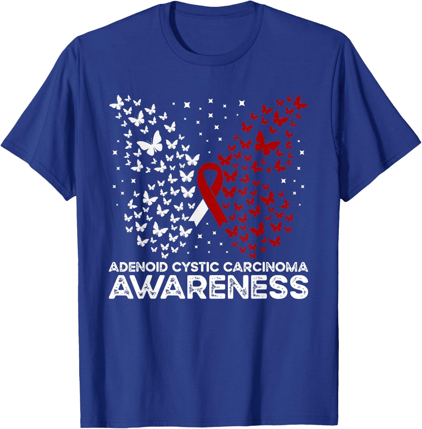 Adenoid Cystic Carcinoma Awareness Butterfly T-Shirt - T-Shirt | Royal