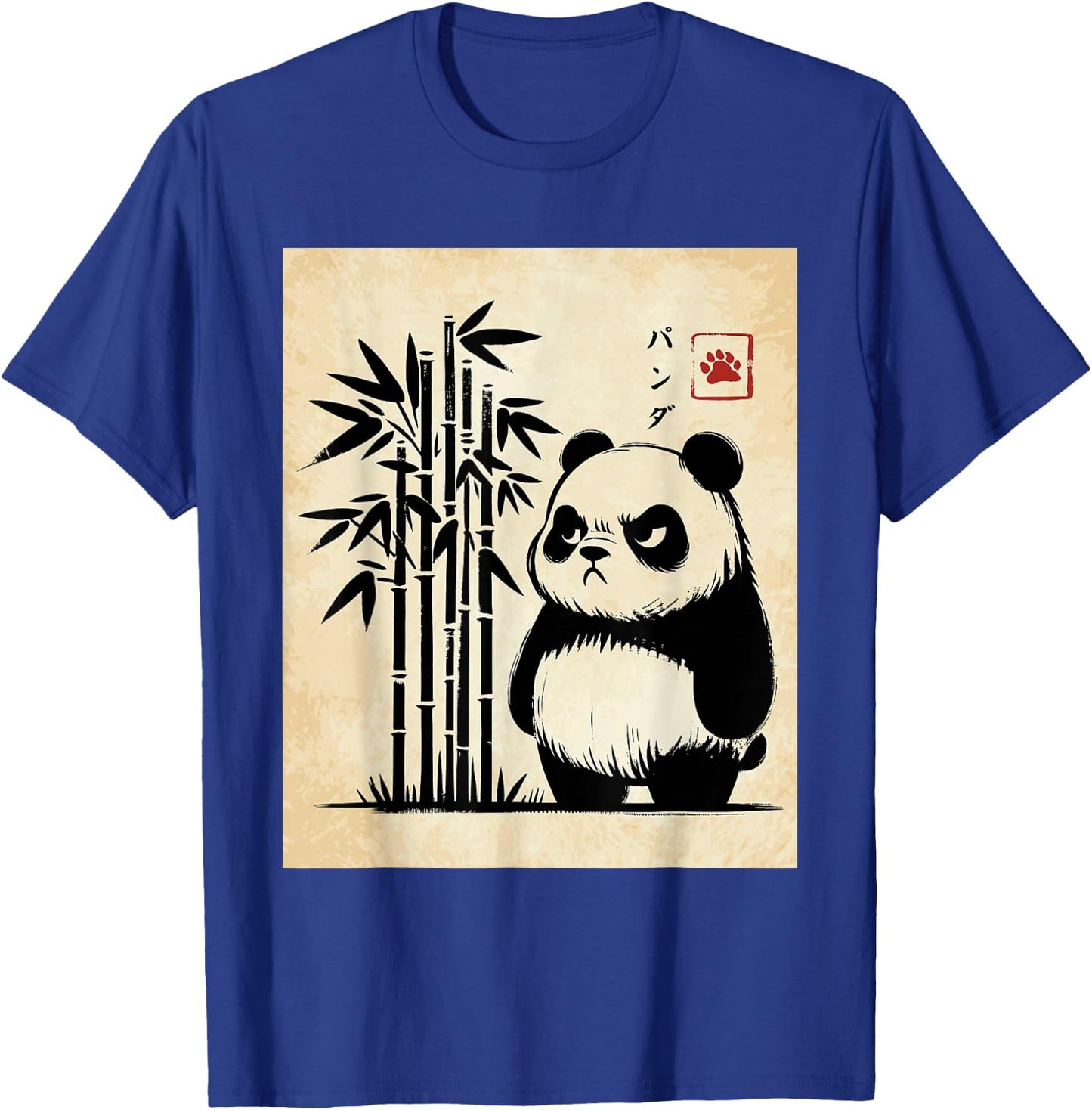 Kawaii Panda Ink Japanese Streetwear Novelty Funny Panda T-Shirt - T-Shirt | Royal