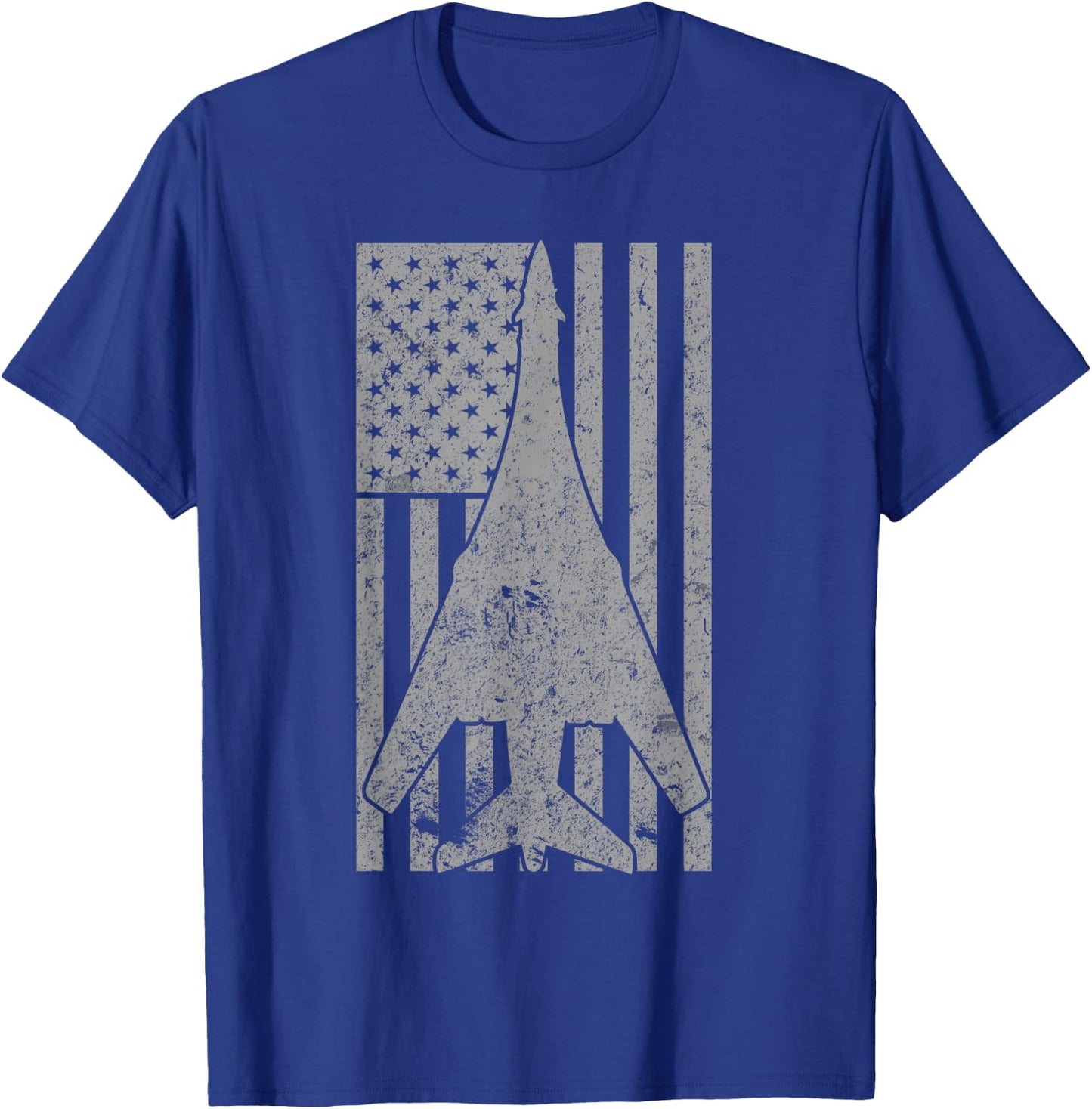 B-1 Lancer Supersonic Bomber Airplane Vintage Flag T-Shirt - T-Shirt | Royal