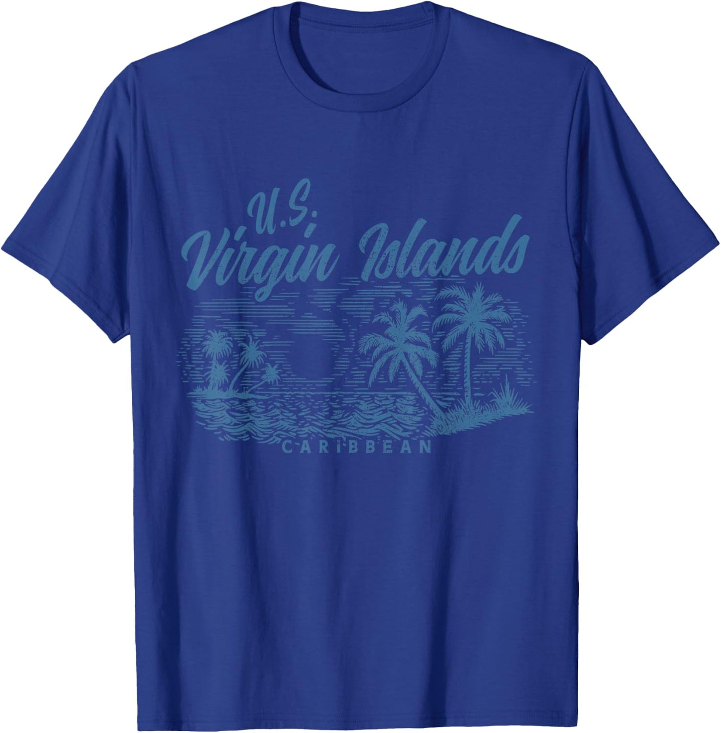 US Virgin Islands Pride Beach Vacation USVI Vintage T-Shirt - T-Shirt | Royal