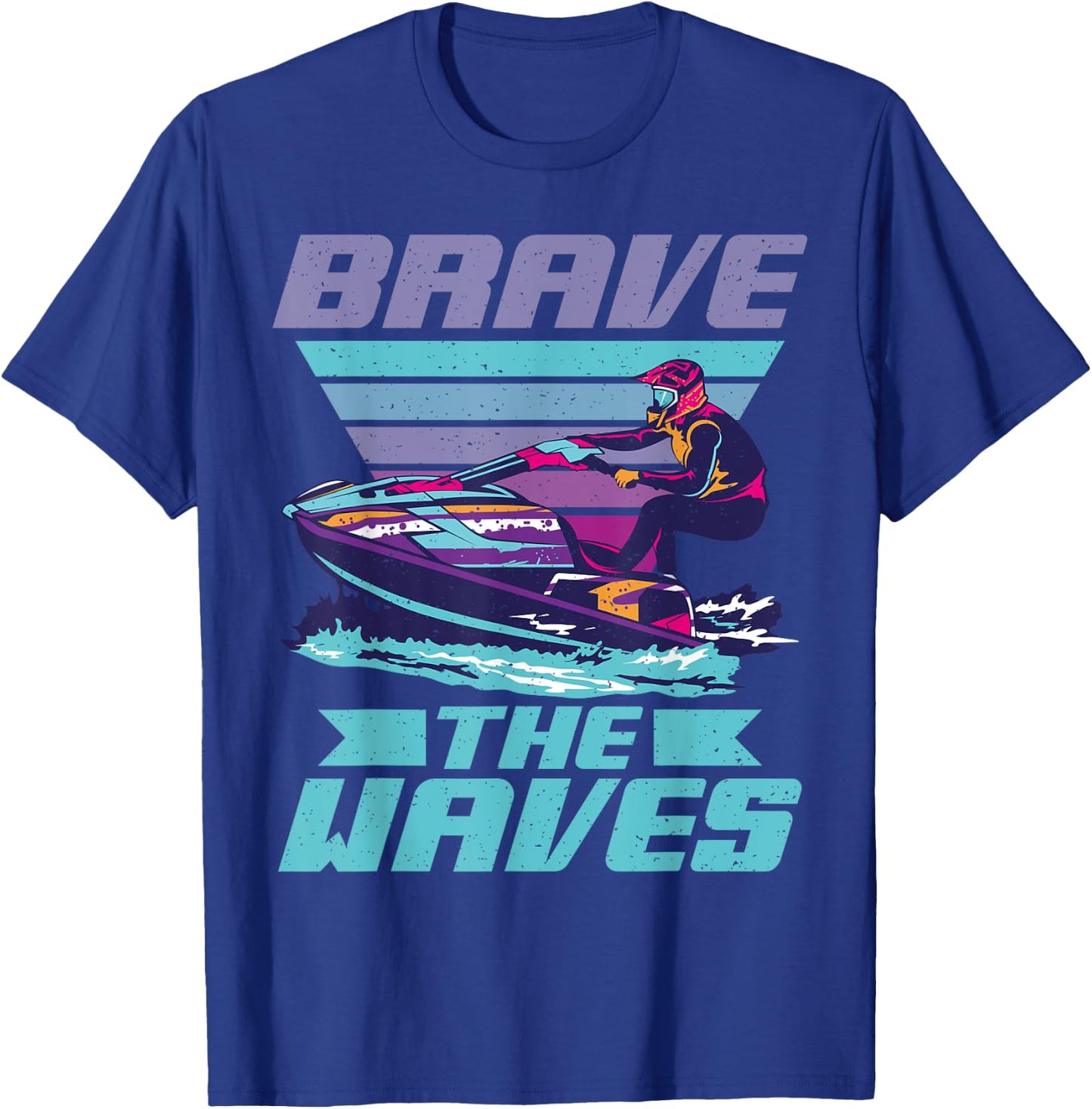 Brave the Waves Jetski T-Shirt - T-Shirt | Royal