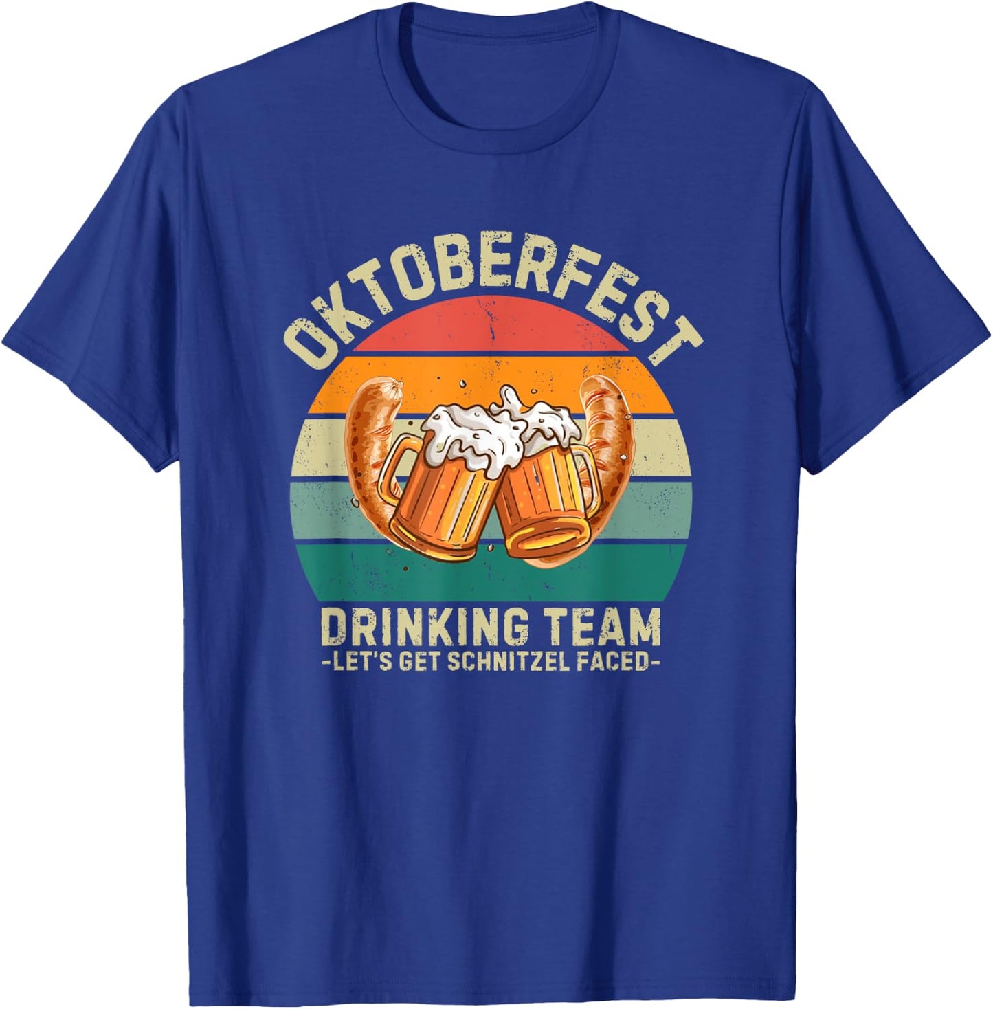 Schnitzel faced Beers Drinking Team Funny Oktoberfest T-Shirt - T-Shirt | Royal