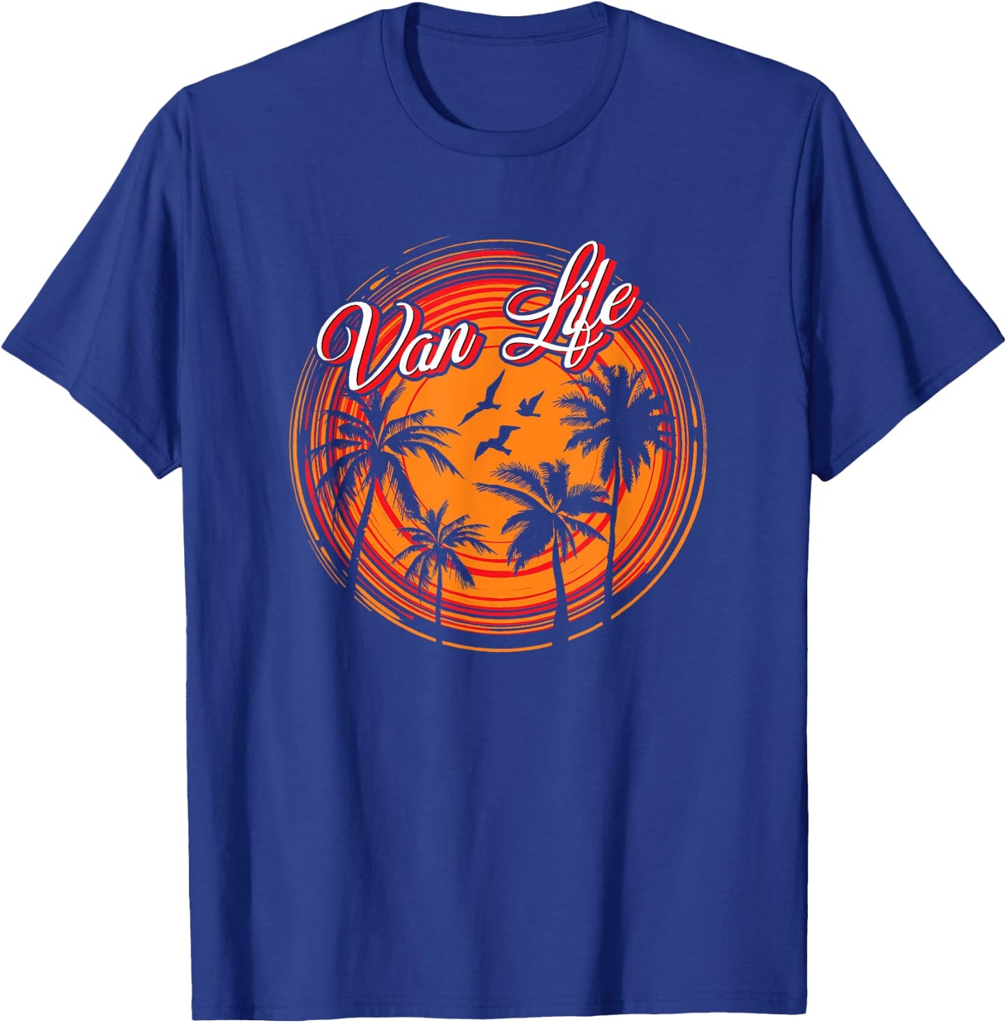 Retro Vintage Van Life is The Real Adventure T-Shirt - T-Shirt | Royal
