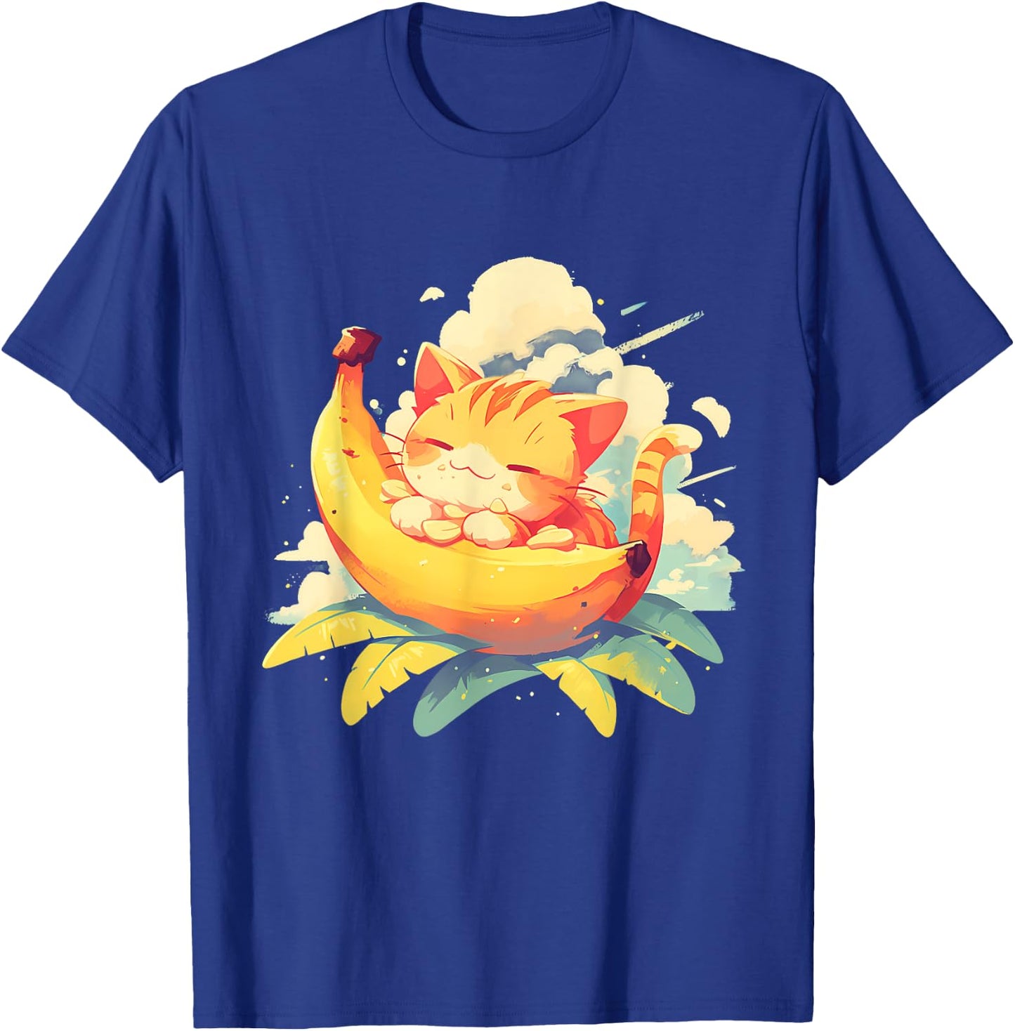 Banana Cat Colourful Artwork Banana Fruits Drawing Cute Cat Men Women Kids T-Shirt - T-Shirt | Royal