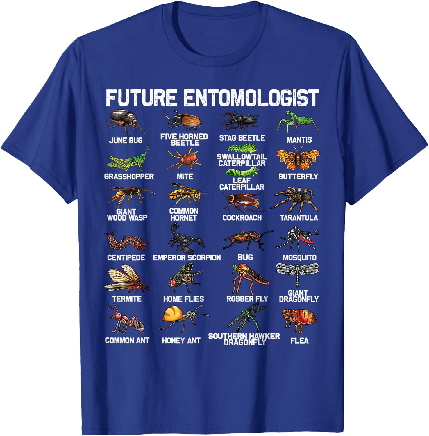Funny Bug Catcher Designs for Kids Men Women Insect Hunter Small T-Shirt - T-Shirt | Royal