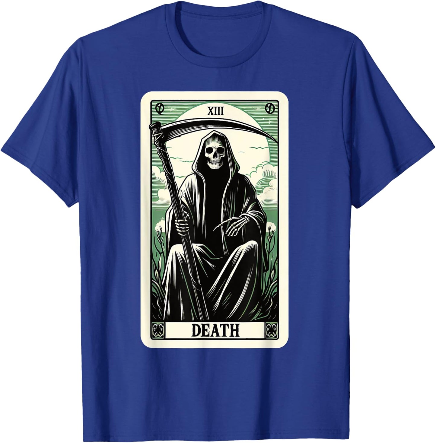 Blackcraft Clothing & Fortune Telling Accessories Tarot Card Death XIII, Satanic Goth Halloween Grim Reaper , Small T-Shirt - T-Shirt | Royal