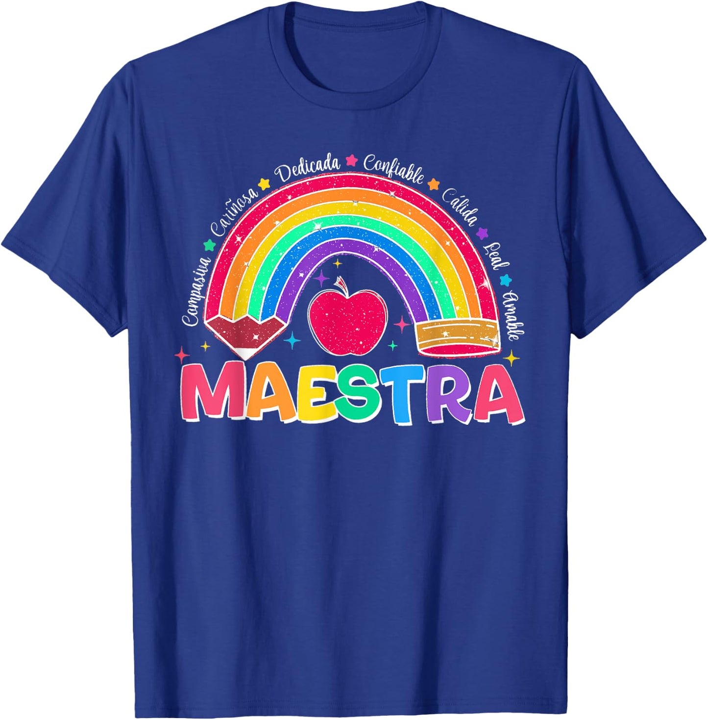 Maestra Spanish Teacher Bilingual Teacher Latina Rainbow Women T-Shirt - T-Shirt | Royal