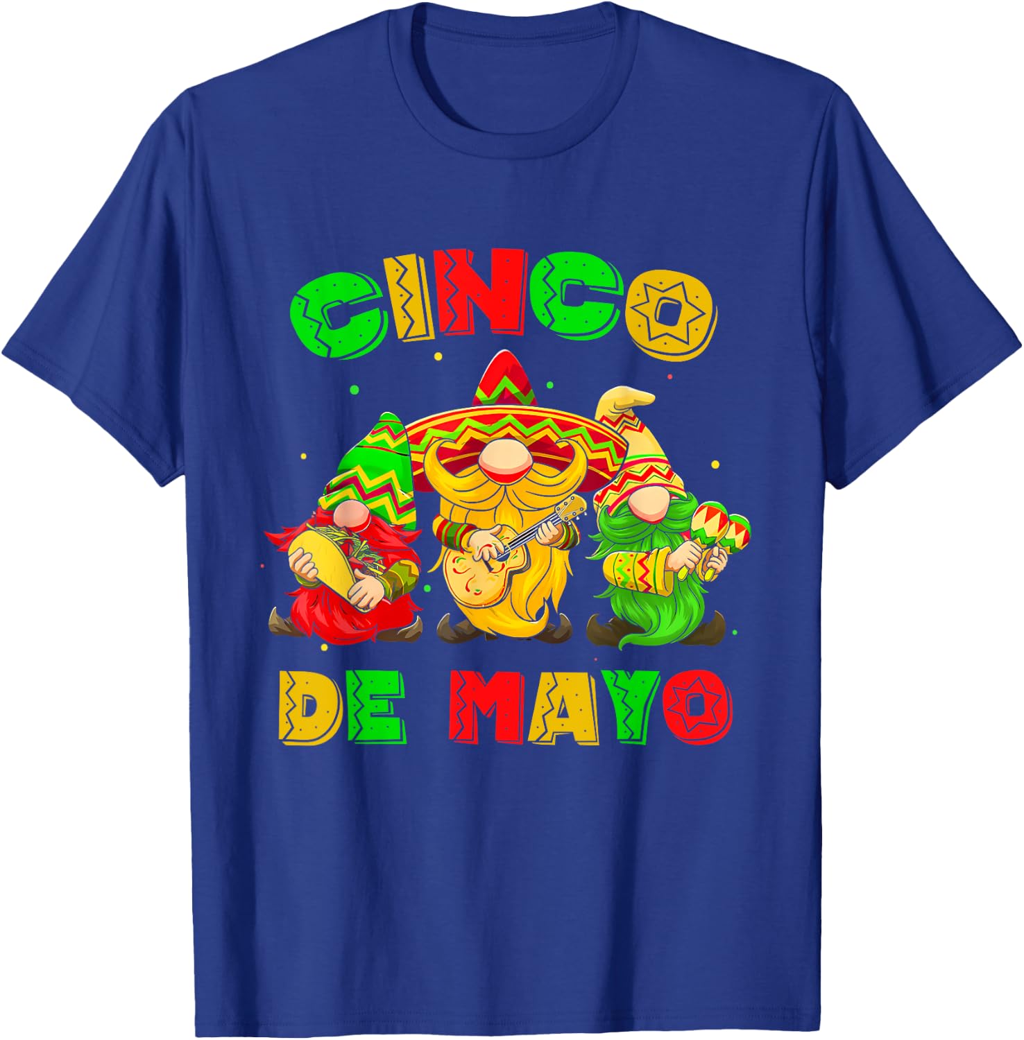 Cinco De Mayo Mexican Gnome Fiesta 5 De Mayo Men Women T-Shirt - T-Shirt | Royal