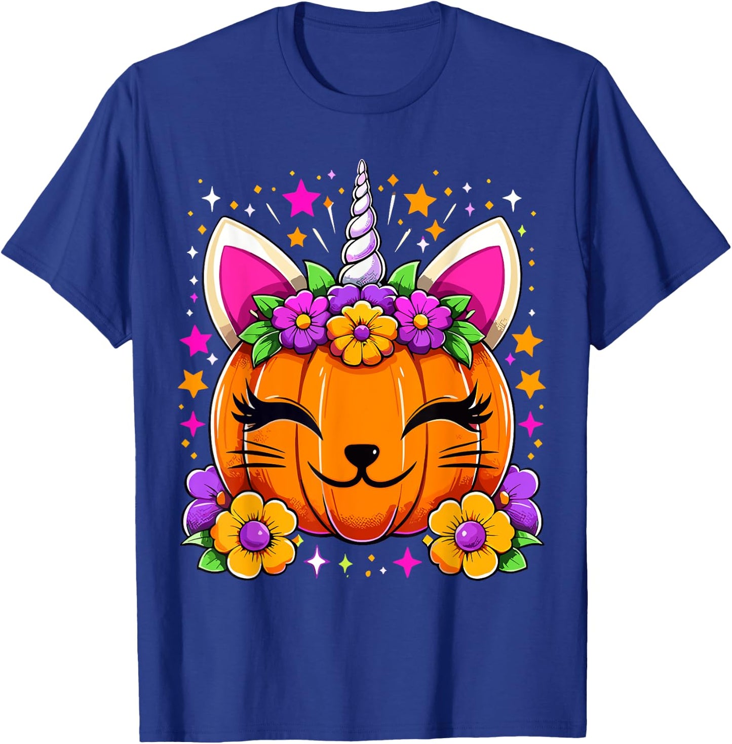 Halloween Unicorn Pumpkin Girls Costume T-Shirt - T-Shirt | Royal