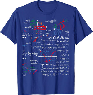 Math Teacher Formulas Cheat Sheet Cool Geek Nerd Women Kids T-Shirt - T-Shirt | Royal
