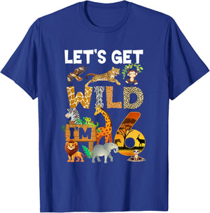 6 Year Old Zoo Birthday Safari Jungle Animal 6Th Bday T-Shirt - T-Shirt | Royal