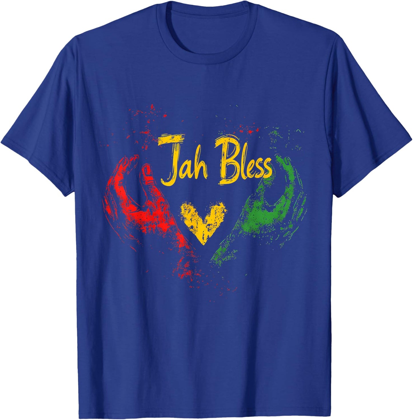 Rasta Hand Heart Jamaican Roots Rastafarian Reggae Music T-Shirt - T-Shirt | Royal