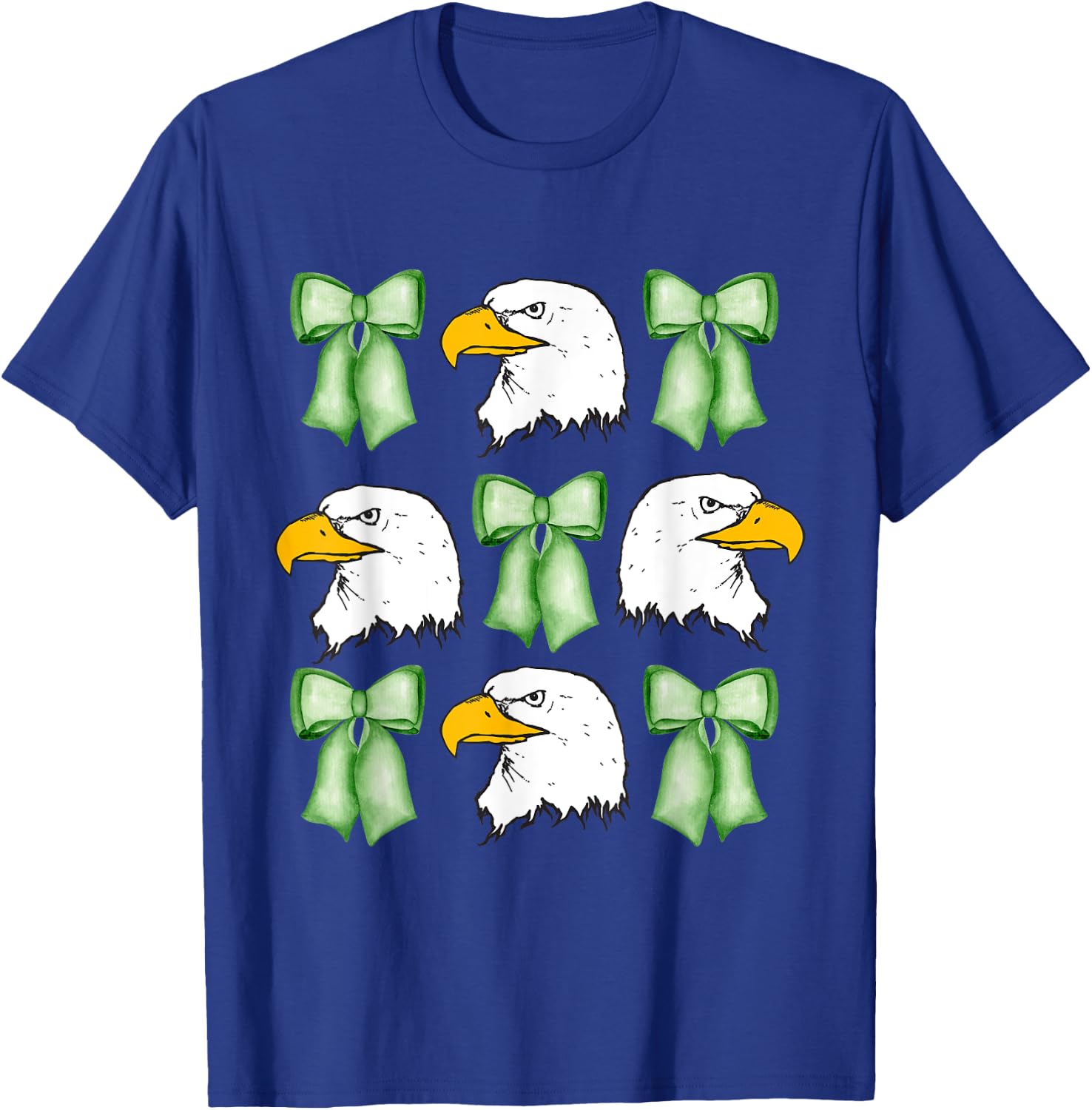 Coquette Green bows Eagle animal,Coquette with Eagle head T-Shirt - T-Shirt | Royal