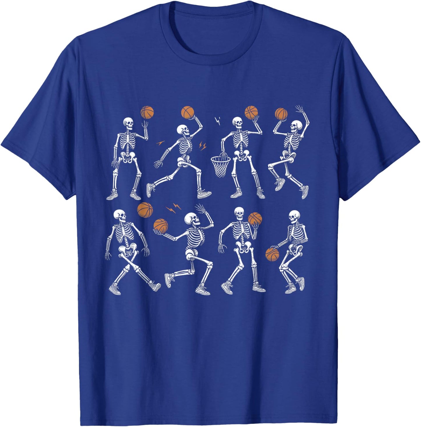 Halloween Basketball Skeletons Dunking Dribble Boys Kids T-Shirt - T-Shirt | Royal