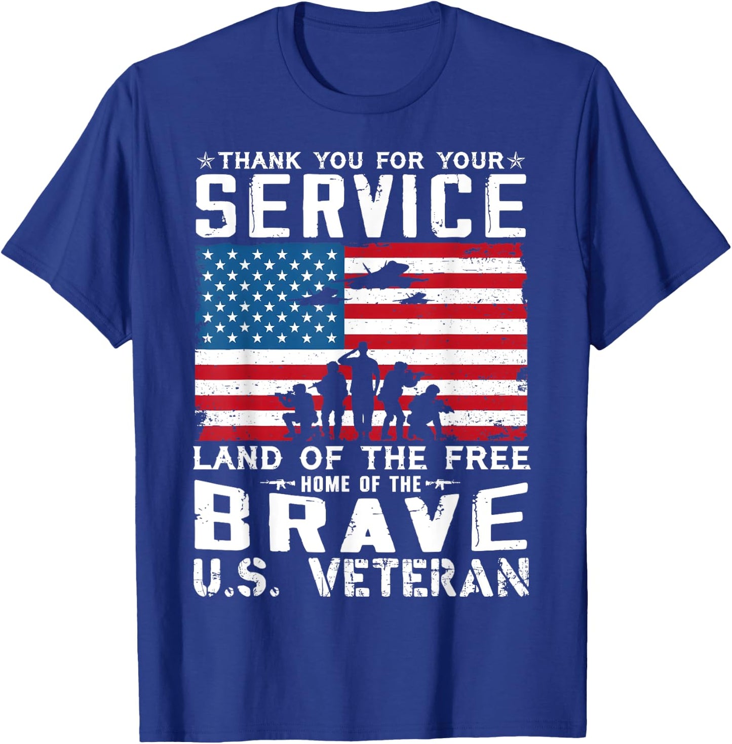 Home Of The Free Because Of The Brave Veteran T-Shirt - T-Shirt | Royal