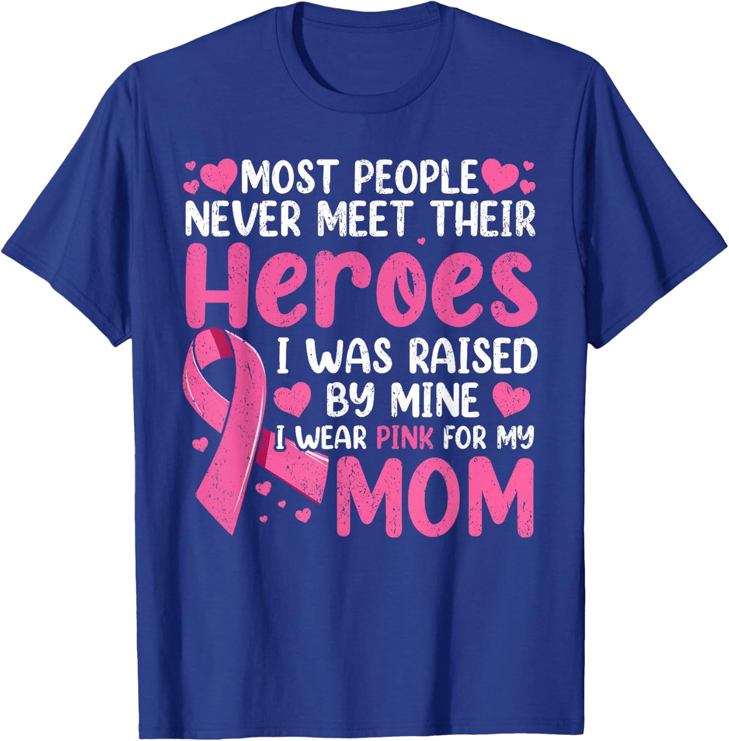 Vintage Breast Cancer Mom, Support Mother Pink Ribbon Women T-Shirt - T-Shirt | Royal