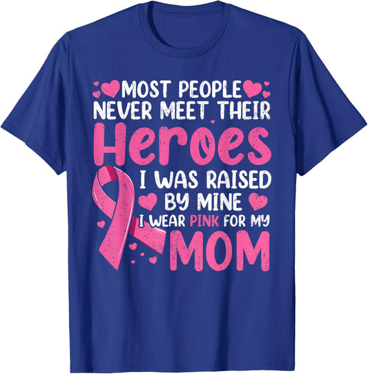 Vintage Breast Cancer Mom, Support Mother Pink Ribbon Women T-Shirt - T-Shirt | Royal