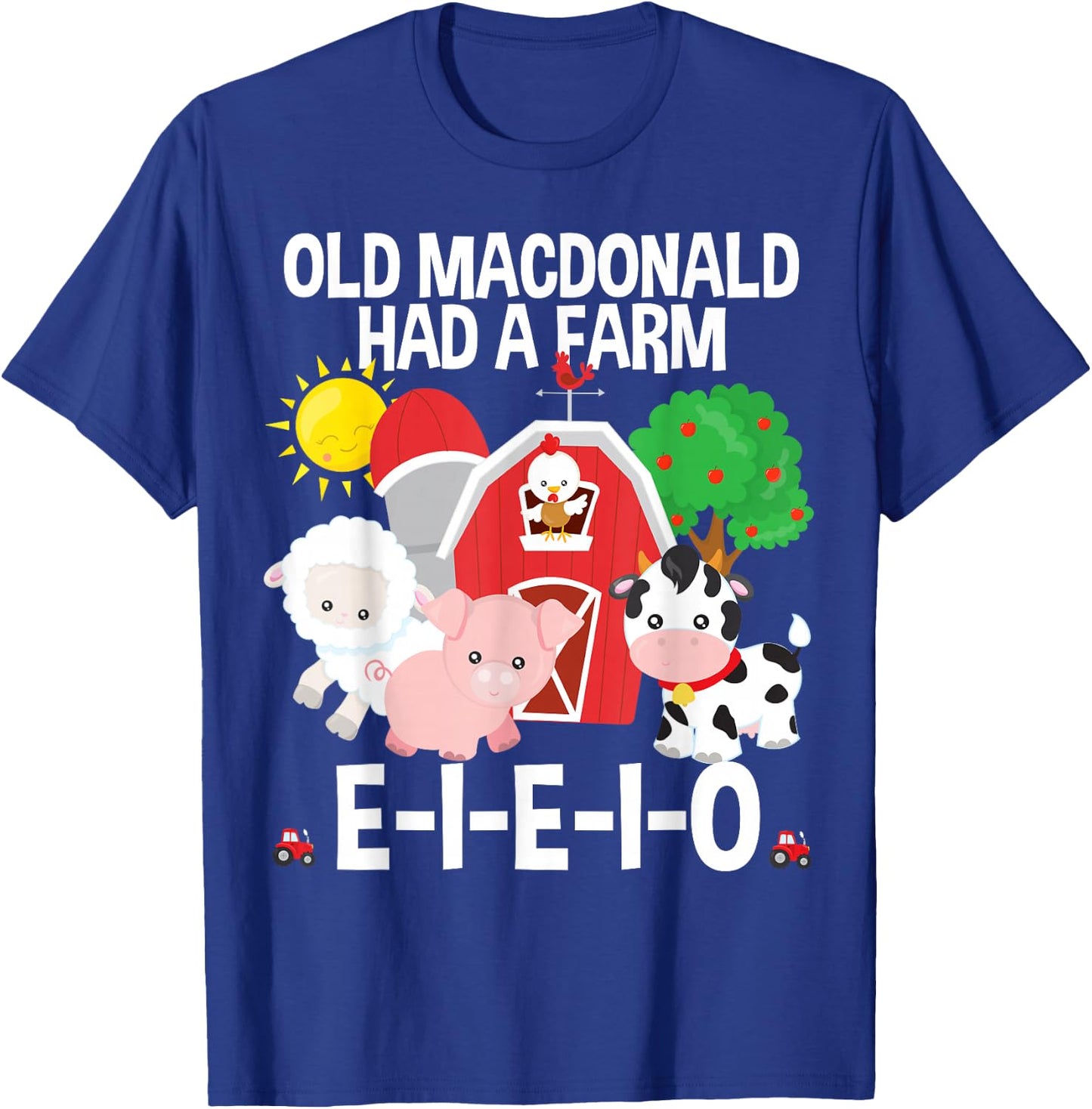 Toddler Kids Old MacDonald Had a Farm E-I-E-I-O Nursery Song T-Shirt - T-Shirt | Royal