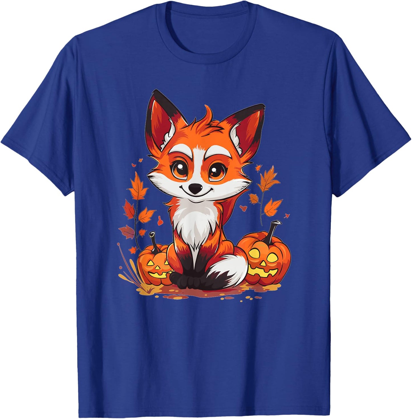 Cute Fox With Pumpkin I Halloween T-Shirt - T-Shirt | Royal