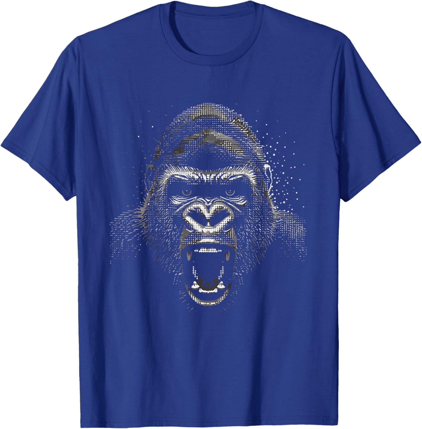 Kids Gorilla Face Monkey Angry Growling Scary Silverback Gorilla T-Shirt - T-Shirt | Royal