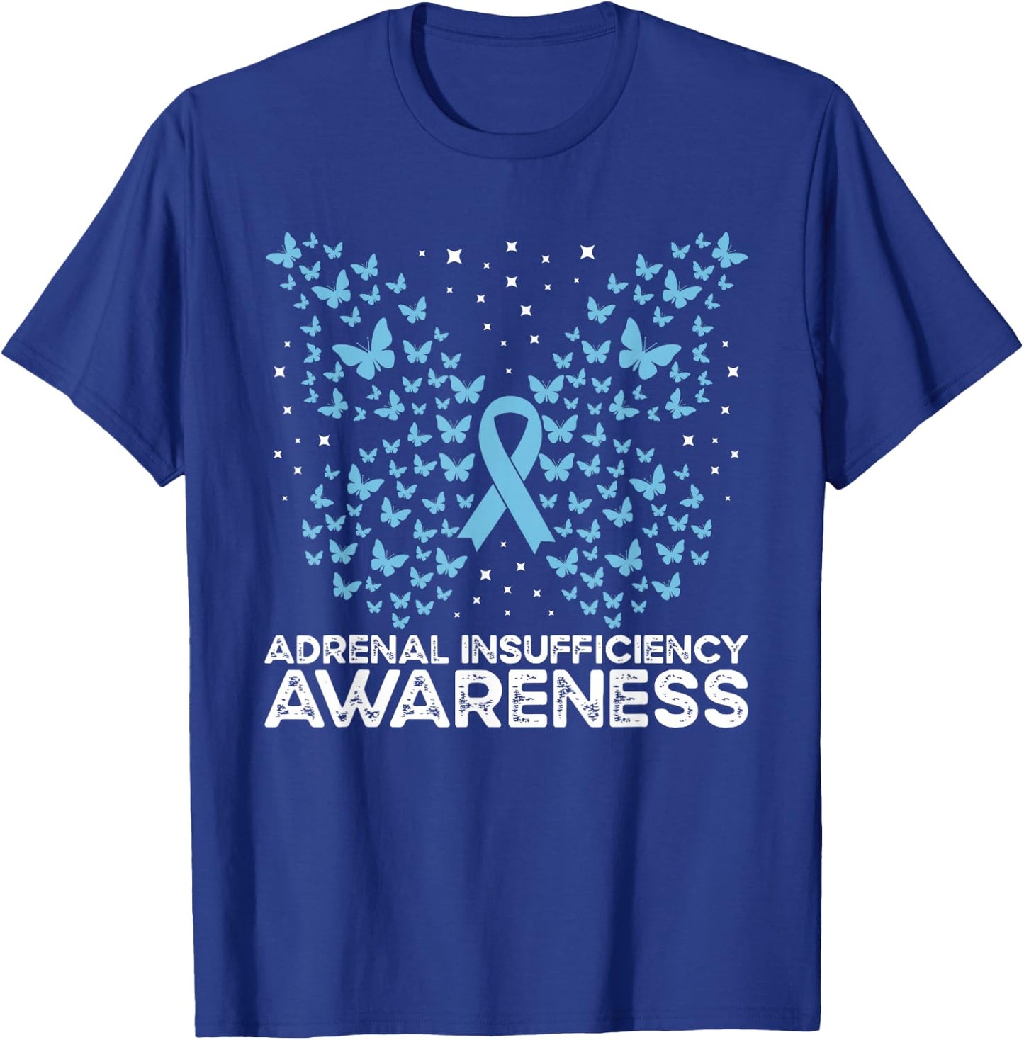 Adrenal Insufficiency Awareness Butterfly T-Shirt - T-Shirt | Royal