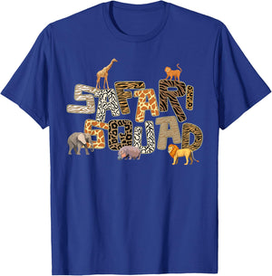 Safari Squad African Zoo Funny Animal Lovers Men Women Kids T-Shirt - T-Shirt | Royal