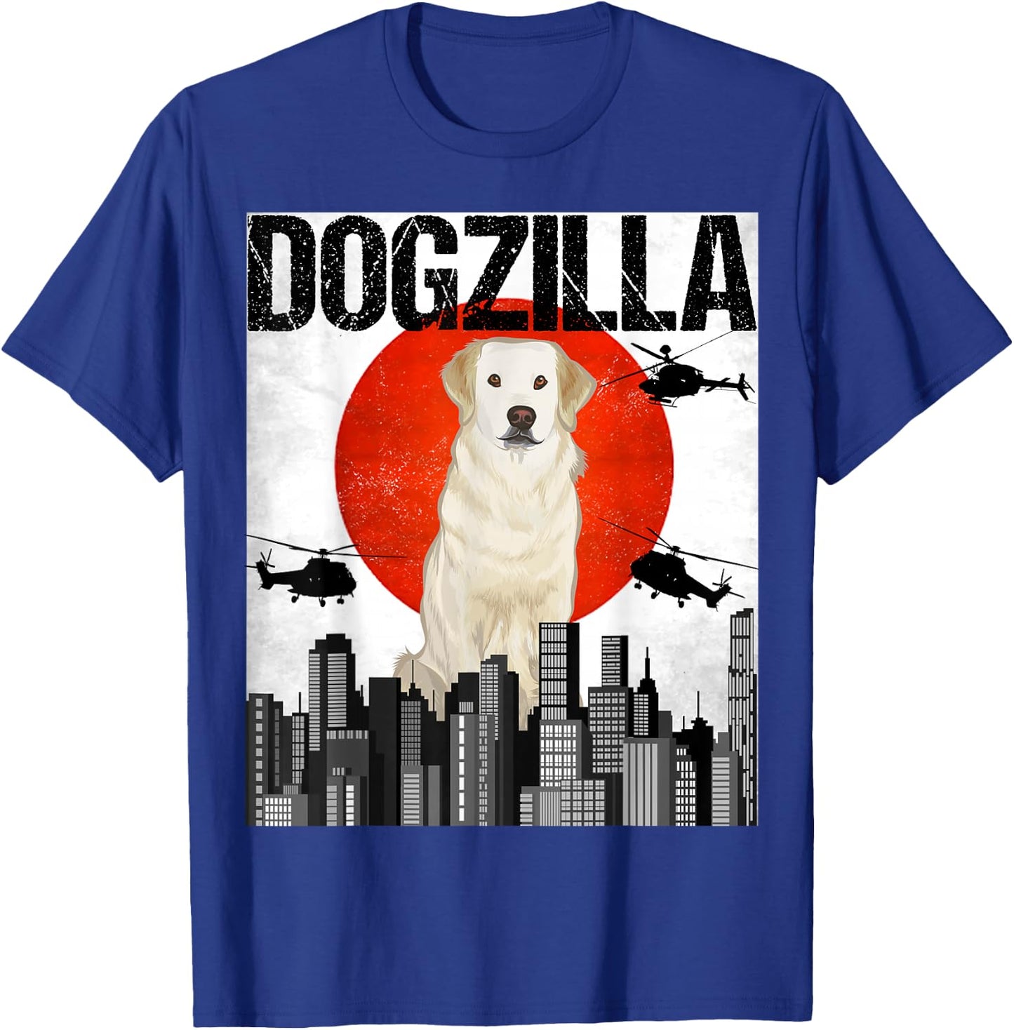 Chienzilla Dogzilla Japanese Kuvasz T-Shirt - T-Shirt | Royal