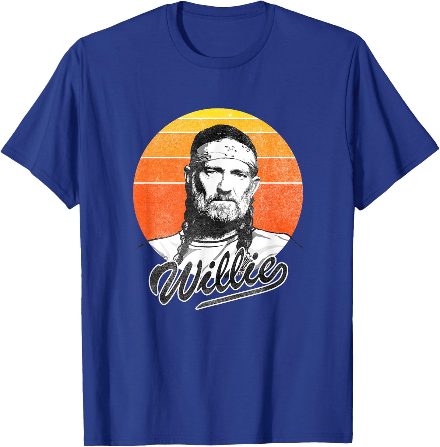 Official Willie Nelson Sunset Photo T-Shirt - T-Shirt | Royal
