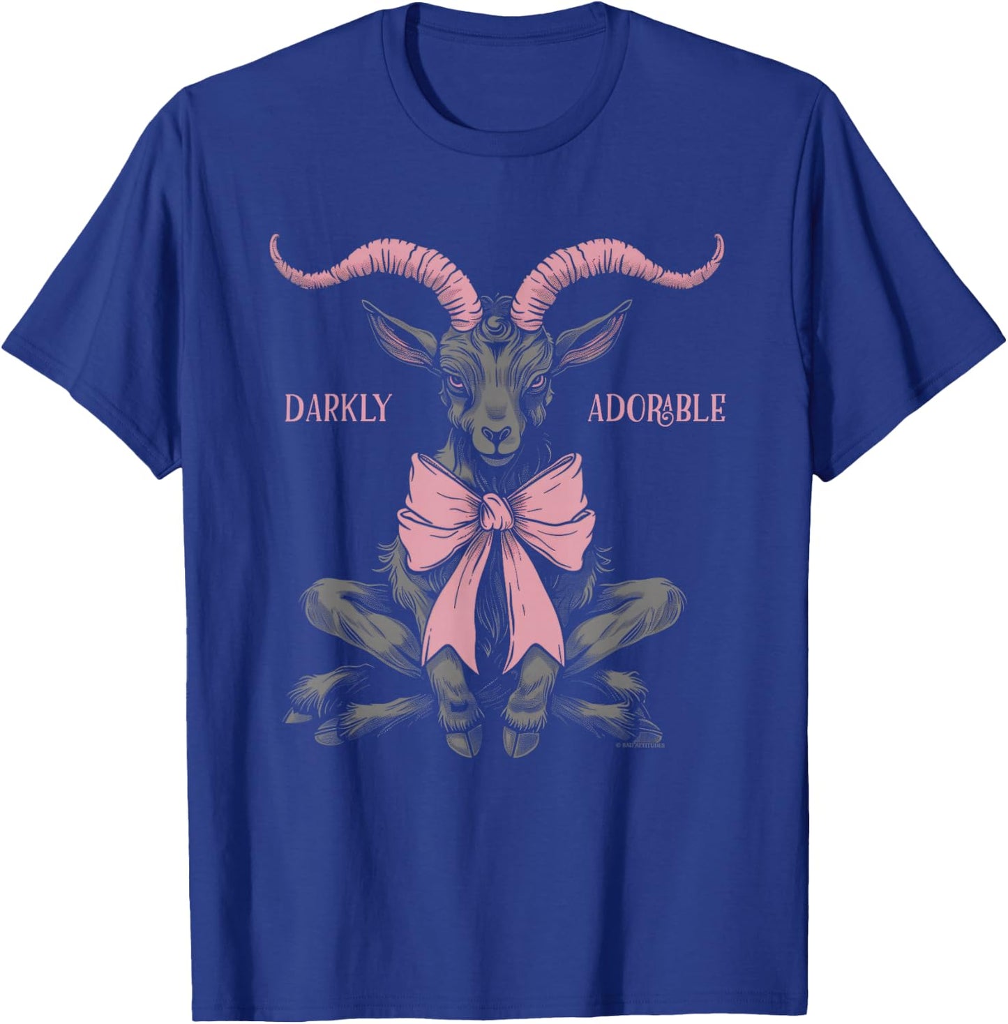 Coquette Goth Aesthetic Baphomet Bow Darkly Adorable T-Shirt - T-Shirt | Royal