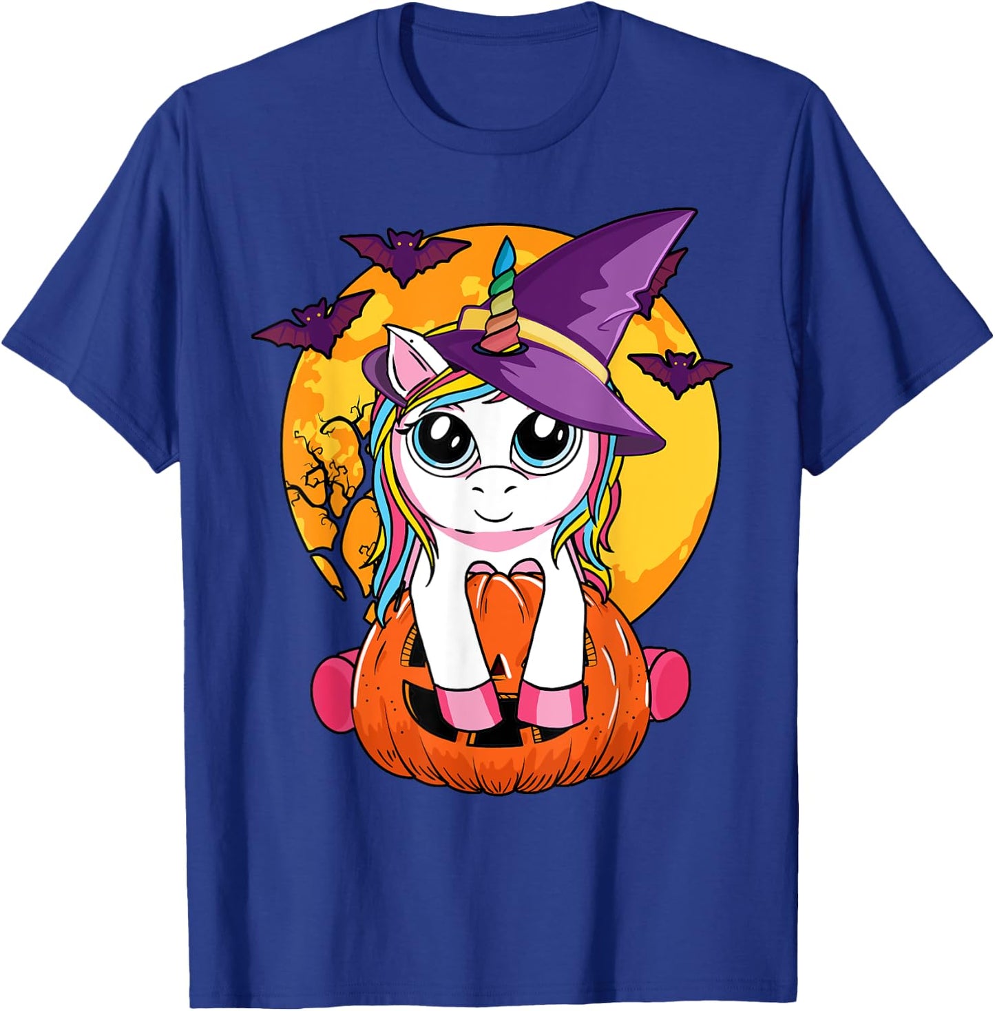 Cute Halloween Girls Kids Witchy Unicorn Halloween T-Shirt - T-Shirt | Royal