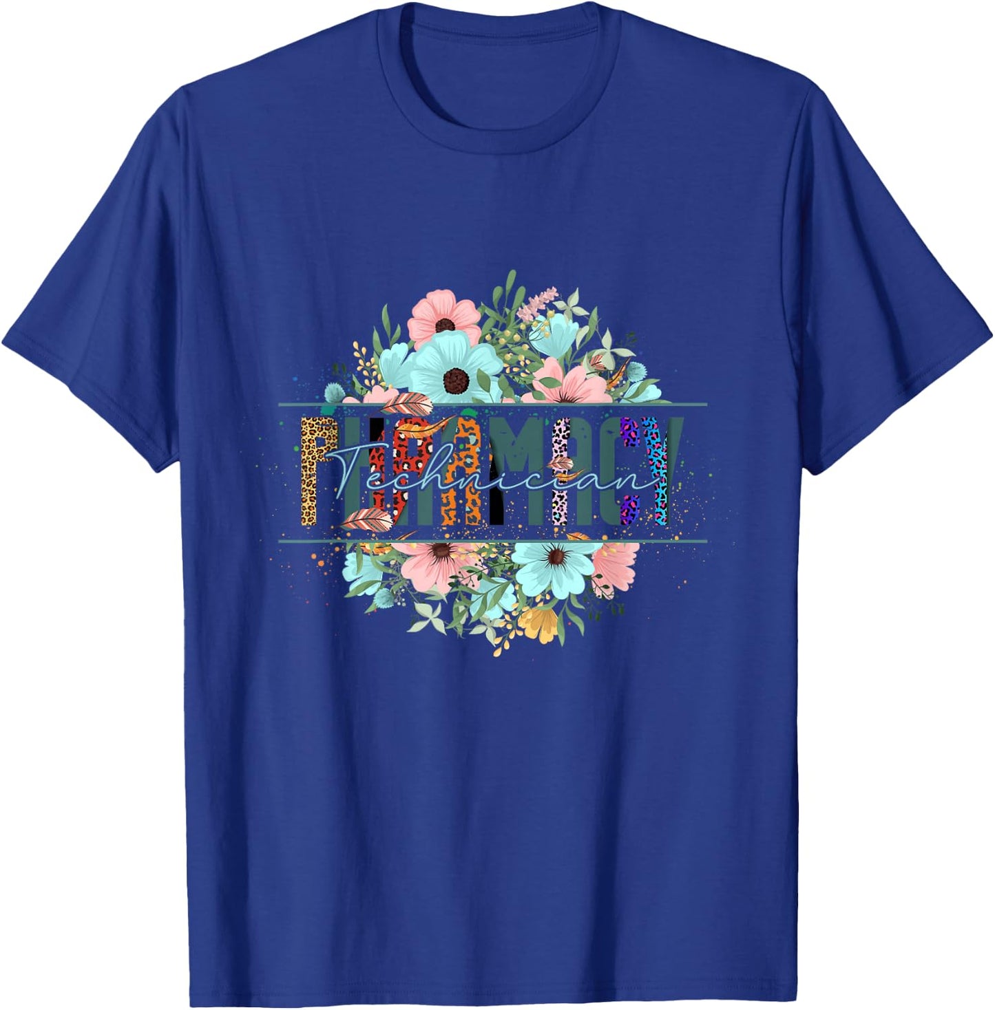 Pharmacy Tech Technician Pharmacist Flower Floral Cpht HD0 T-Shirt - T-Shirt | Royal