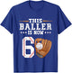 Kids Boys Baseball Birthday Age 6 sports Themed 6th Birthday T-Shirt - T-Shirt | Royal