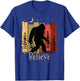 Bigfoot with Trees Moon Stars Sasquatch Believe Bigfoot T-Shirt - T-Shirt | Royal