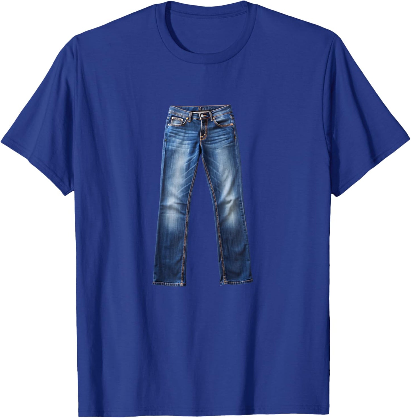 Classic Generic Blue Jeans Graphic - Minimalist Denim Humor T-Shirt - T-Shirt | Royal