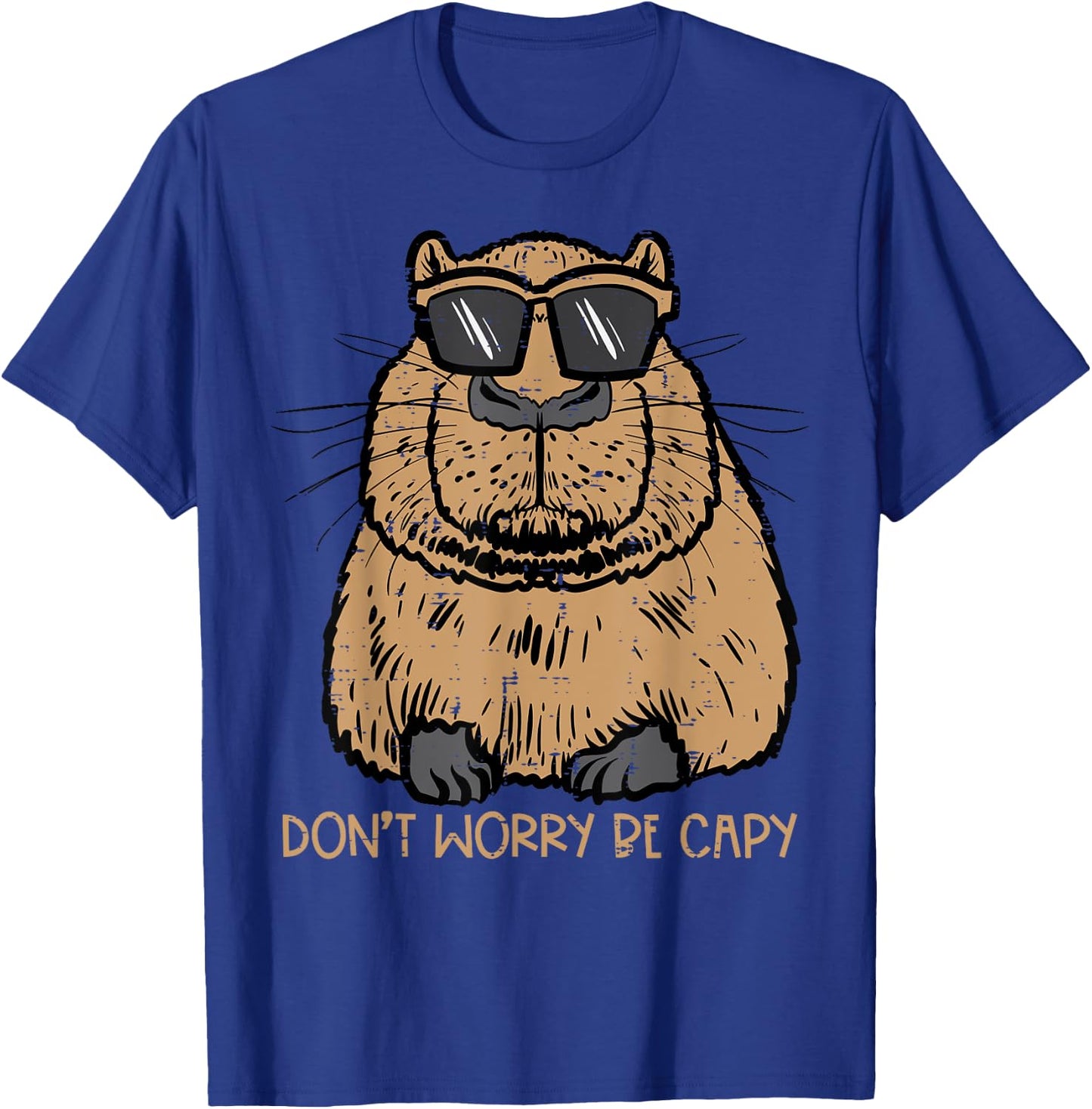 Dont Worry Be Capy Funny Capybara Pet Kids Men Women Teen T-Shirt - T-Shirt | Royal