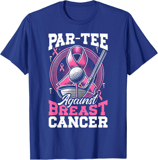 Golf Breast Cancer Awareness Month Golfer Pink Ribbon T-Shirt - T-Shirt | Royal